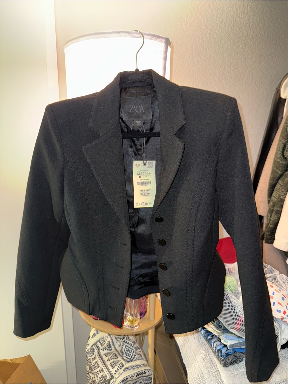 Zara Black Fitted Women's Blazer Jacket